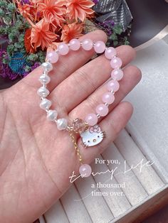 ❤️🔥Best Gift For Her❤️🔥 ☀️Order Number：11262301 ☀️Color：Pink ☀️Handmade Items ☀️Size：Adjustable 🔅Return Policy🔅 Small Bussiness Items sold are not refundable or exchangeable, unless there is a quality problem，If their have any quality problems please message me anytime.Thank You. Bracelet Hello Kitty, Bracket Ideas, Aesthetic Bracelets, Hello Kitty Bracelet, Kawaii Bracelet, Dream Bracelet, Hello Kitty Jewelry, Shoe Nails