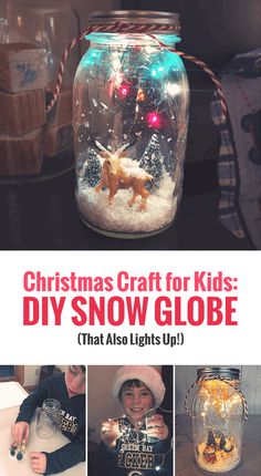 christmas craft for kids diy snow globe that also lights up