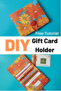 the diy gift card holder is made from an old wallet