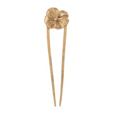 Pansy Hair Pin | Back in Stock 4/27/2022 – The Good Collective Bronze Hair Clip, Gold Butterfly Hair Pins, Hair Pinned Back, Gold Flower Hair Pin, Brass Barrette, Bronze Brass Flower-shaped Jewelry, Quick Dip, Necklace Stack, Head Hair