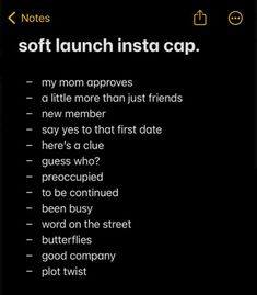 an iphone screen with the text soft launch insta cap