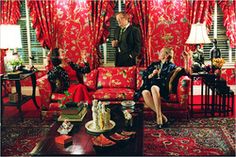 Billy Baldwin (Checking with Diana V to make sure she likes her apartment?) Slim Keith, Richard Avedon, Red Interiors, Room Interior Design, Harper's Bazaar