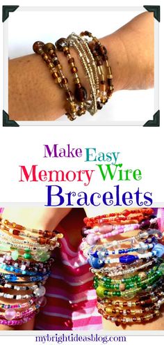 Make Memory Wire Bead Bracelets - My Bright Ideas Memory Wire Jewelry, Jewellery Shops, Organizer Diy, Wire Bracelets, Buy Pearls, Necklace Ideas, Earring Organizer, Bright Ideas, Make Your Own Jewelry