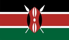 the flag of kenya with two crossed spears on it's head and an arrow in the center