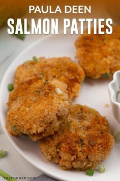 Southern-style salmon croquettes inspired by Paula Deen, featuring golden-brown patties made with flaked salmon, breadcrumbs, and seasonings for a classic comfort food dish.