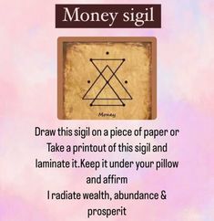 Money Attraction Sigil, Jyotish Remedy, Money Symbol, Mantra For Good Health, Healing Journaling