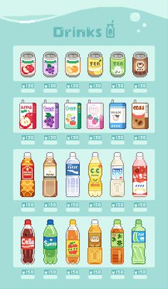 an illustrated poster showing the different types of drinks