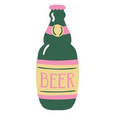 Beer bottle flat PNG Design Hand Drawn Illustration, Drawn Illustration, Design Ad, Illustration Vector, Png Design, Gradient Color, Svg Design, Png Image, Beer Bottle