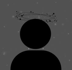 the silhouette of a person with stars on their head