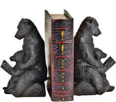 two bookends made out of books with bears on them