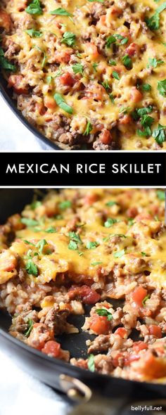 the mexican rice skillet is ready to be eaten