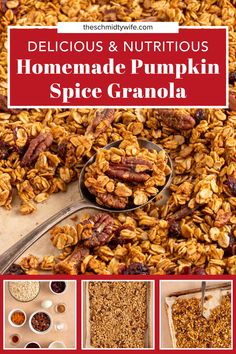 Perfect for Fall Pumpkin Spice Granola! This recipe offers a crunchy and flavorful blend of oats, pumpkin puree, maple syrup, and warm spices like cinnamon and nutmeg. A healthier alternative to store-bought granola that's great for breakfast, snacks, or as a topping for yogurt and smoothie bowls. This granola captures the essence of fall and the benefits of homemade – no preservatives, lower sugar, and totally customizable. Wife Recipes, Pumpkin Spice Granola, Winter Salad Recipes, Parfait Breakfast, Homemade Pumpkin Spice, Cozy Breakfast