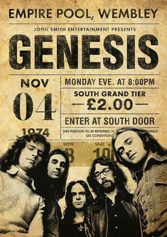 an old poster with the band's name on it