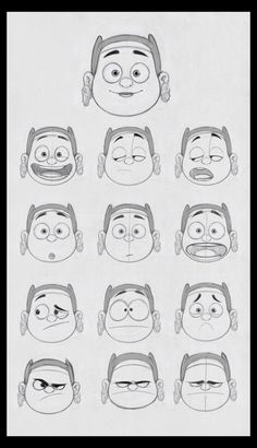 an image of cartoon faces drawn in pencil