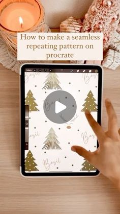 someone is holding up a tablet with the text how to make a seamless repeating pattern on procreate