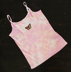 2XL tie dyed tank top with a butterfly patch Tie Dye Butterfly, Butterfly Patch, Butterfly Tank Top, Tie Dye Tank Top, Pink Tie, Pink Tie Dye, Pink Ties, A Butterfly, Peach Pink