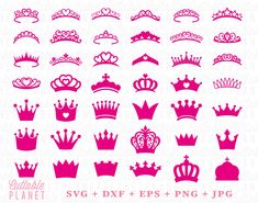 pink princess crowns and tias svg files