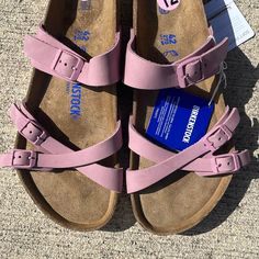 Birkenstock Franca Lavender Pink New With Tag Birkenstock Clogs Purple, Pink Burken Stocks, Hot Pink Birkenstocks, Purple Birkenstocks, Birkenstock Franca, Birkenstock Pink, Birkenstock Women, Cork Sandals, Birkenstock Shoes