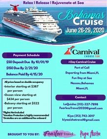 a flyer for carnival cruise with an image of a ship in the ocean on it