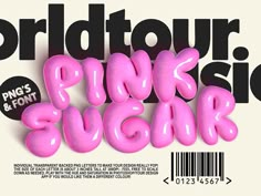 an advertisement for pink sugar is shown in black and white with the word'pink sugar'on it