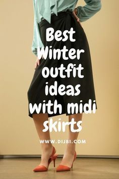 Denim Midi Skirt Outfit, Outfits For Short Women, Midi Skirt Winter, Warm Tights, Skirts Ideas, Fashionista Outfits, Chunky Sweaters, Perfect Winter Outfit