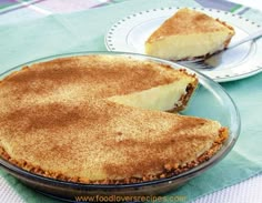 a pie sitting on top of a glass plate