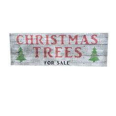 a wooden sign that says christmas trees for sale