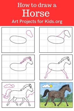 how to draw a horse for kids