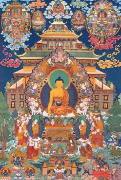 an image of buddha surrounded by other people