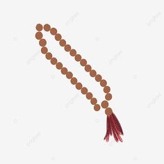 a beaded necklace with a tassel hanging from it's end on a white background