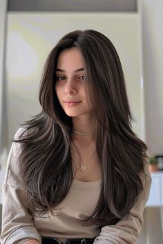 Teen Girl Layered Haircuts, Long Thick Hair Styles For Women, Long Hairstyles Cuts Haircuts, Latina Haircut Long, Hair Cuts For Long Hair Length Straight, Haïr Cut Long Hair Straight, Long Brown Haircut, Long Straight Hair Layers, Hair Cuts For Straight Hair Long