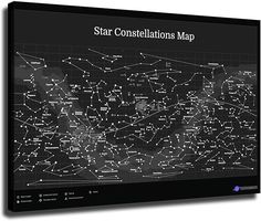 a black and white map with stars on it