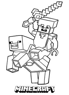 the minecraft coloring page is shown in black and white