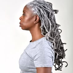 Highlights Dreads, Grey Hair Locs, Grey Highlights, Natural Gray Hair, Dreadlock Hairstyles, Happy Hair, Hair Crush