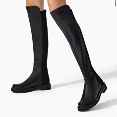 Reposhing This Item I Purchased From @Shelliee_07. Still Brand New In Original Sw Bag. No Scuff Marks, No Wear On Sole. Completely New. Tried On Once Indoors, But Didn't Fit Me Correctly. Questions? Leave A Comment Below! 5050 Boots, Stuart Weitzman 5050, Leather Knee Boots, Black High Boots, Lug Sole Boots, High Leather Boots, Black Knee High Boots, Black Boots Tall, Stuart Weitzman Shoes