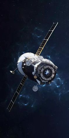 an artist's rendering of the space station in orbit