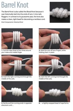 instructions for how to tie a round knot in one hand and pull the end together