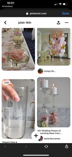 the screenshot shows how to put candles in glass vases