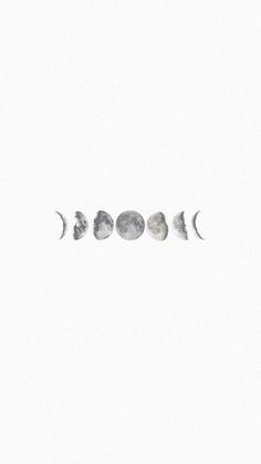 three phases of the moon in black and white