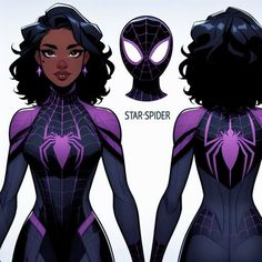 an image of a woman in purple spider suit