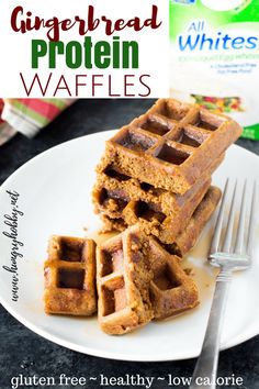 gluten free, healthy low calorie gingerbread protein waffles