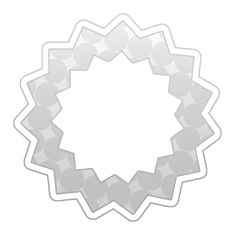 a circular cut out of paper with circles on the center and bottom, in grey