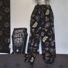 100% Polyester Soft Pajama Bottoms In Jogger Style. Has Any Elastic Waist With A Drawstring In New Condition No Pockets, Ultra Comfortable Witch Pajamas, Halloween Pj Pants, Goth Pajamas, Fun Pajamas, Mermaid Pajamas, Cartoon Pajamas, Nightmare Before Christmas Shirts, Silk Pjs, Pajama Costume