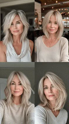 18 Sexiest Short Hairstyles for Women Over 40: Timeless Elegance and Confidence – Style Bliss Executive Hairstyles For Women, 2024 Blonde Hair, Quick Curly Hairstyles, Clothespin Wreath, Medium Hair Styles For Women, Hair Silver, Hairstyles Pictures, Messy Buns