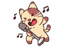 a cartoon cat singing into a microphone