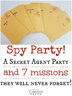 the spy party has been set up for kids to play with and learn how to use it