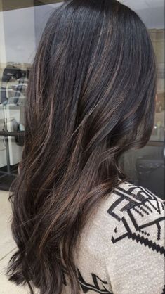 Subtle Balayage Brunette, Balayage On Black Hair, Summer Hair Style, V Shape Hair, Wedding Hair Colors, Subtle Balayage, Balayage Hair Dark