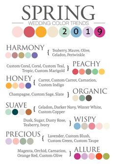 the spring wedding color trend is here, and it's all in different colors