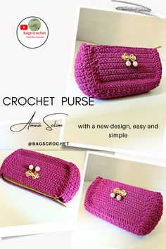 the crochet purse is made with a new design, easy and simple instructions