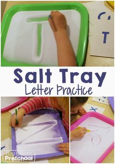 this is an image of salt tray letter practice